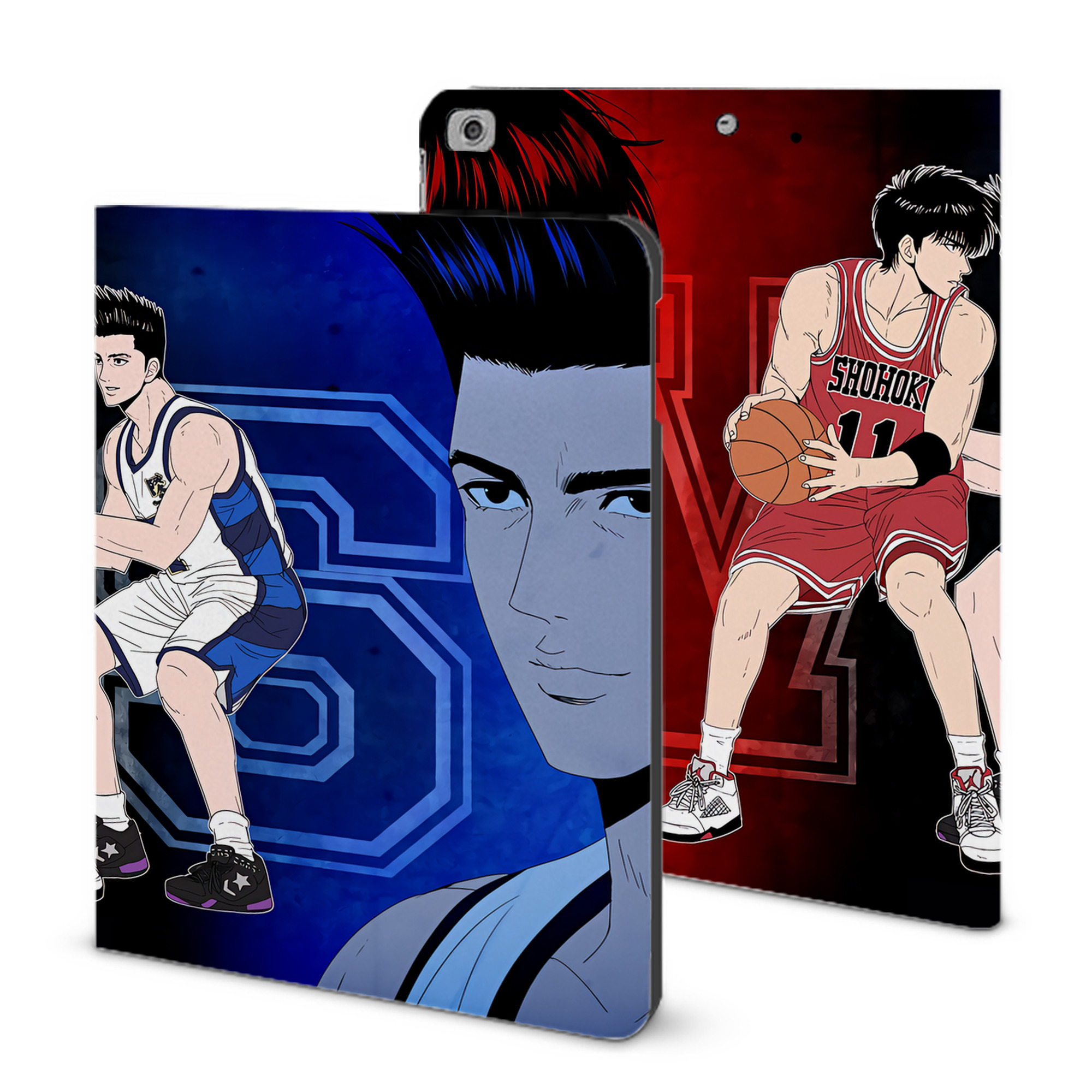 （画像用） SLAM DUNK／スラムダンク IPad ケース ブック型 PUレザー TPU 耐衝撃 軽量 薄型 ペン収納なし 全面保護 IPad 各モデル対応